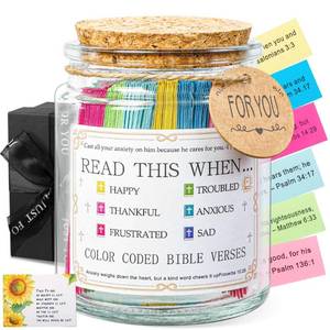lot 2039 image: Bible Verse Jar, Read Me When Bible Verses Jar For Daily Encouragement, Inspirational Prayer & Reflection,Graduation Gift for Her,Gifts for Mom from Daughter Son, Christian Gifts for Women