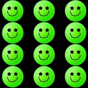 lot 2042 image: Soulchen 40mm Glow in The Dark Table Tennis Balls Bulk, Carnival Game Night, Neon Birthday Party Favors, Classroom Rewards, Goodie Bag Filler, Pet Playmate(5 Pcs,Glow in the Dark Green,Smile Face)