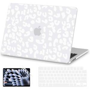 lot 2051 image: AKIT Compatible with MacBook Air 13 inch Case M5 2026 2025-2022 M4 M3 M2 A3449 A3240 A3113 A2681, Unique Hard Shell Laptop CaseScreen ProtectorKeyboard Cover for MacBook Air 13.6 inch, White Leopard