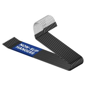 lot 2498 image: DAMITA Open Ended Pants Hangers - Non Slip Heavy Duty Metal Hangers 10 Pack - Space Saving Jeans Trousers Blanket Organizer for Closet - 7 lbs Load Capacity Rubber Coating Black