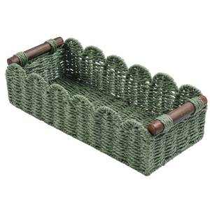 lot 3592 image: Toilet Paper Storage Basket Bathroom Counter Organizer Wicker Baskets for Organizing Cute Basket for Apartment Bedroom Nursery Room Kitchen Bathroom Decor-Green