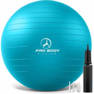 lot 3595 image: ProBody Pilates Yoga Ball - Fresh Colors Exercise Ball for Stability, Pregnancy, Workout, Physical Therapy & Birthing, Balance Ball Chair (Sky, 65 cm)