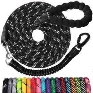 lot 4203 image: Long Dog Leash 10 FT Heavy Duty Rope Leashes for Dogs Training with Swivel Lockable Hook Reflective Threads Bungee and Padded Handle - Dog Lead for Large Small Medium Dogs Outside Walking Hiking