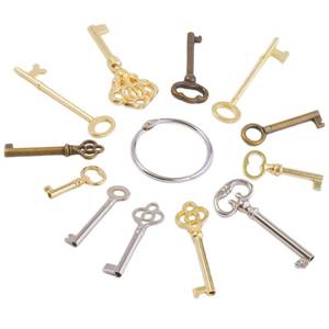 lot 4432 image: Skeleton Key Set, 12 Keys Universal Skeleton Keys Replacement for Vintage Old Furniture, Antique Furniture, Cabinet Doors, Grandfather Clocks, Old Style Cabinets or Doors