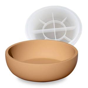 lot 4441 image: Big Round Bowl Resin Mold 8.2in Large Silicone Container Epoxy Resin Concrete Candle Holder Trinket Box Succulent Plant Pot Bathroom Vanity Tray Storage Craft Making Decoration