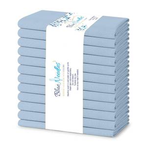 lot 4450 image: Blue Needles Solid Cloth Napkins Set of 12 Ice Blue 100% Cotton Dinner Napkins 18x18 inches - Spring Summer Easter - Soft, Reusable, Absorbent & Washable Linen, Ideal for Events Parties & Everyday Use