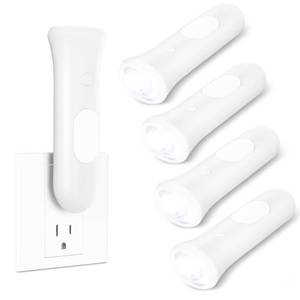 lot 4456 image: ROSSEX 4 in 1 Emergency Lights for Home Power Failure, 4 Pcs Rechargeable LED Flashlight Plug in Wall, Automatic Turn-On Power Outage Night Light Flashlight for Hurricane Preparedness Items