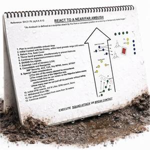 lot 4463 image: RI 20 Boards Laminated Battle Book by Army Flashcards  Every Tactical Board from Ranger School in a Spiral Bound Notebook  Made in USA