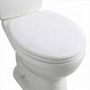 lot 4476 image: DOPENSPI Microfiber Toilet Lid Cover, Non-Slip Soft Toilet Cover Adjustable Toilets Seat Covers Absorbent Machine Washable Covers Elastic Fits Most Round Elongated Toilets Bathroom Decor