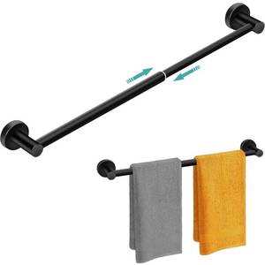lot 4491 image: MGahyi Towel Racks for Bathroom-Adjustable Towel Holder(13.18inch-24inch) Sturdy and Rustproof Towel Bar Wall Mounted, Single Towel Bar Rod for Bathroom Accessories(1Pack,Black)
