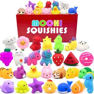 lot 4493 image: 30 Pack Mochi Squishy Toys, Party Favors for Kids 4-8-12,Birthday Gifts Treasure Box Classroom Prizes Goodie Bag Stuffers, Mini Squishy Fidget Toys, Carnival Prizes in Bulk