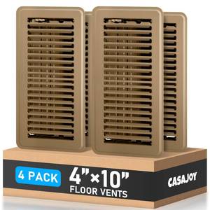 lot 5553 image: A4 Pack Floor Vents Floor Registers 4x10 inch, Heavy Duty Floor Air Vent Covers for Home Floor Sidewall, Rust Proof Finish Registers Grilles & Vents(Brown)