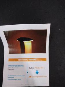 lot 5556 image: Solar LED Outdoor Post Light with Installation Hardware