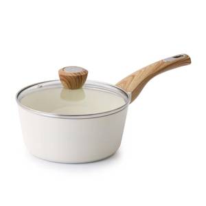 lot 5567 image: SENSARTE Nonstick Sauce Pan with Lid, 2QT Small Sauce Pot, Stay-cool Handle, Multipurpose Handy Little Saucepan, Induction Capable, PFOA Free, Taupe