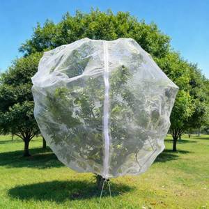 lot 5579 image: 1 Pack 13x13ft Extra Large Fruit Tree Netting with Double Zipper & Double Drawstring, Heavy Duty Bird Netting for Fruit Trees, Reusable Tree Net to Protect from Birds, Squirrels, Deer