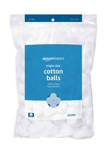 lot 6369 image: Amazon Basics Cotton Balls for Skincare, Makeup Removal, Cotton, Hypoallergenic, 200 Count (Previously Solimo)