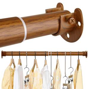 lot 6370 image: FIRJOY Closet Rods for Hanging Clothes (Wood Grain, 18.0 - 28.0)