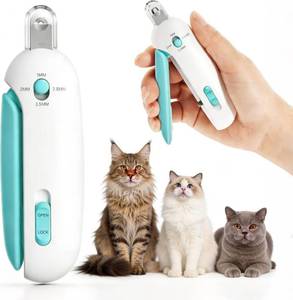 lot 6372 image: Cat Nail Clipper - Adjustable 3-Size Trimming Hole with Hidden Nail File  Safe Anti-Splash Claw Cutter for Kittens & Indoor Cats (Blue)