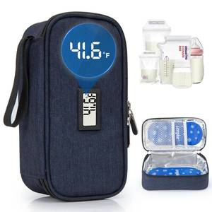 lot 6388 image: DawnBox Breast Milk Cooler Travel Bag with Real-Time Temp Display - Holds 20oz Breastmilk Storage Bag & Cooling, Portable Breast Milk Cooler Bags with 2 Ice Packs for Breastmilk Storage (Light Green)