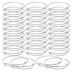 lot 6446 image: Hicarer 30 Pcs Expandable Bangle Bracelets 2.6 Inches Adjustable Silver Blank Bracelets Bulk for Woman Wire Bangles DIY Jewelry Making Gift