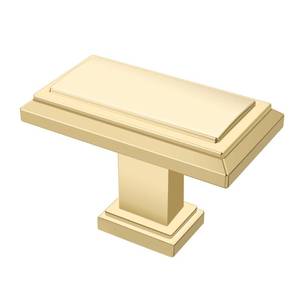 lot 6480 image: Alzassbg 6 Pack Brushed Gold Cabinet Knobs, 1.3 Inch(32mm) Kitchen Cabinet Hardware Rectangle Knob for Cupboard and Drawer AL6072MGP