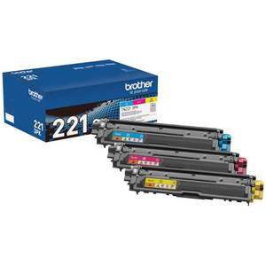 lot 9513 image: Brother Genuine Standard-Yield Toner Cartridge Three Pack TN221 3PK -Includes one Cartridge Each of Cyan, Magenta & Yellow Toner, Standard Yield (TN2213PK), Cyan, Magenta, Yellow