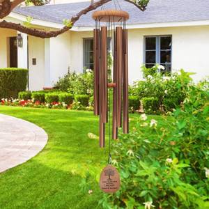 lot 9516 image: Large Wind Chimes for Outside Deep Tone,42 Memorial Wind Chimes for Loss of Loved one, Sympathy Gifts Outdoor Decor in Garden,Porch, Backyard and Patio (Bronze)
