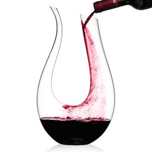 lot 9532 image: Galashield Wine Decanter 100% Hand Blown Lead-free Crystal Glass Red Wine Carafe U Shape Wine Aerator