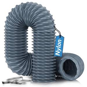 lot 9563 image: Hon&Guan Diesel Heater Ducting 3 x 8FT, Nylon Flexible Duct Hose, Heavy Duty Hose for Diesel Heater, 3D Printer, Laser Machine, Dryer Vent, RV, Boat Blower, Grey