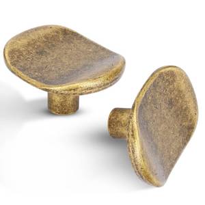 lot 10212 image: Vicycmc 6 Pack Antique Brass zinc Alloy Solid Cabinet Knobs,Vintage Brass Single Hole Drawer Square knob Handles for Cabinets and Dresser Drawers Rustic