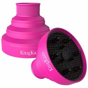 lot 10222 image: Collapsible Silicone Hair Dryer Diffuser - Travel and Easy Storage - Fit Most Hair Dryers with Nozzle Diameter D-1.575Inch to 1.968 Inch (4-5cm) - Pink