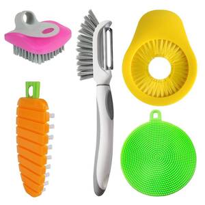 lot 10229 image: Openfly Flexible Vegetable Brush Fruit and Vegetable Brushes, VegetableFruit Peeler with Brush Bendable Fruit Brush Scrubber for Food Veggies Carrot Potato Corn, 5 Pcs