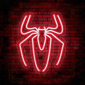 lot 11134 image: Spider Anime Room Decor Neon Sign - 9 Brightness Adjustments USB Powered Cute Spider Lamp for Boys Bedroom Wall Night Light, Happy Birthday Gift for Kids, Halloween Decoration (Red)
