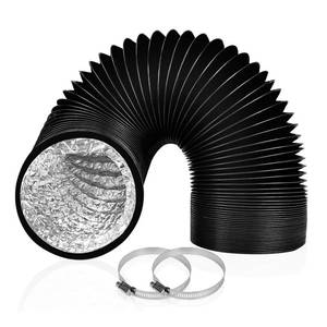 lot 11139 image: Flexible 5 Inch Dryer Vent Hose 4 Layer Protection 8FT Heavy Duty PVC Aluminum Foil Duct for HVAC Ventilation, Clothes Dryer & Duct Fan Systems with 2 Stainless Steel Clamps