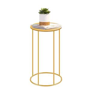 lot 11141 image: GRETJOB 21.6x9.8 Inch Gold Pedestal Table - Accent Side Table for Living Room, Wedding & Party Decor, Plant Stand, Cake & Dessert Display Stand for Event Centerpiece