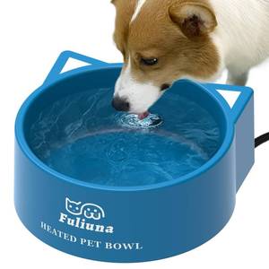 lot 11144 image: Alpcouts Heated Water Bowl for Outdoor Dog & Cat, Large Heated Dog Bowl Provides Drinkable Water in Winter, Outside Heated Pet Bowl with 78.7in Anti Chew Cord for Dogs Cat Bird Chicken Duck,108 OZ30W
