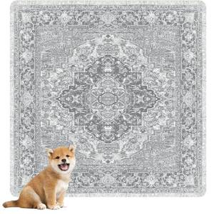 lot 11151 image: nunubaby Washable Pee Pads for Dogs, Stylish, Non-Slip and Leak-Proof Pee Pads. Reusable Potty Pads for Dogs for Crates and Floors.(GreyGeo, 48 x48 )