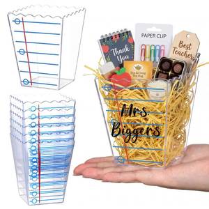 lot 11155 image: Mimorou 6 Pcs Teacher Gift Box Teacher Appreciation Gift Container Thank You Pencil Notebook Composition Book Crayon Candy Popcorn Holders for End of Year Graduation Party (Lined Style)