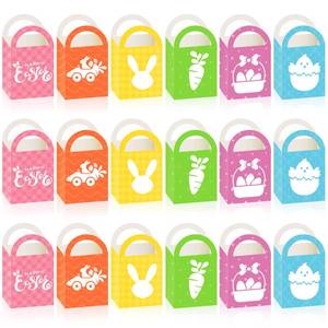 lot 12263 image: 18 Pcs Mini Easter Baskets Bulk Small Treat Candy Boxes with Handle Colorful Easter Gift Baskets Containers for Kids Goody Cookie Box Favor for Classroom Spring Children Party Supplies Baby Shower