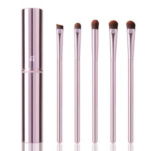 lot 12299 image: YUESHENNAN 5Pcs Eye Makeup Brush Set, Portable Eyeshadow brushes, Eyeliner Brush, Angled Brush Eyebrow Brushes Lip Brush Small Concealer Brush with Case (pink).