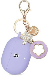 lot 12303 image: KOUJAON Case Compatible with Beats Studio Buds (2021)  Beats Studio Buds  (2023) Silicone Protective Case for Beats Wireless Earbuds with Keychain (Purple)