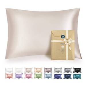 lot 12331 image: Bedsure Satin Pillowcase with Zipper, Similar to Silk Pillow Cases 2 Pack, Beige Standard Size Satin Pillow Case, Silky & Soft Pillow Covers, Valentines Day Gifts for Women Men, 20x26 Inches