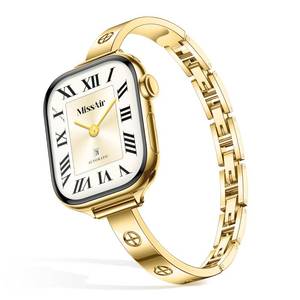 lot 12336 image: Missair Slim Bands Compatible with Apple Watch 38mm 40mm 41mm 42mm 44mm 45mm 46mm 49mm for Women, Thin Bracelet Dressy Designer Stainless Steel Metal Strap for iWatch Series 11 10 9 8 7 6 5 4 SE Ultra