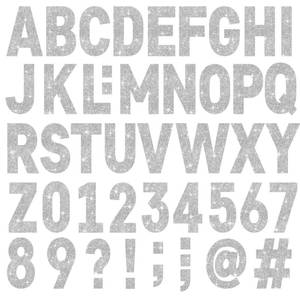 lot 12346 image: 24 Sheets Large Letter Stickers 4 Inch Big Font 282 Pcs Glitter Alphabet Number Stickers Self Adhesive Stick on Letters for Poster Board Bulletin Board Mailbox Crafts Classroom Home Decor(Silver)