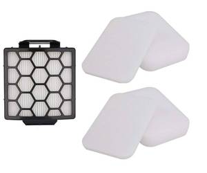 lot 12348 image: 1 HEPA Filter & 2 Set of Foam Filters for Shark Navigator NV150 NV251 NV255 & Zero-M ZU62 ZU62C ZU60 Upright Shark Vacuum Filter Replacement Part 1238FT60 1239FT60