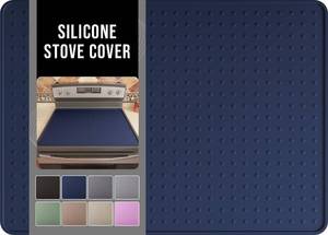 lot 12351 image: Bampanda Silicone Stove Top Cover for Electric Stove, Glass Stove Top Protector, Stovetop Cover Mat for Cooktop, Flat Range Cover, Oven Top Protector, Coffee Bar Mat, 28 x 20 in, Smokey Blue