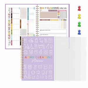 lot 12357 image: ADHD Cleaning Planner for Adults Women �� Reusable Laminated Deep Clean Checklists, Gentle Daily & Weekly Cleaning System, 100 GSM No-Bleed Paper, Waterproof PVC Cover, Spiral Bound Calendar Planner for Overwhelmed Homes