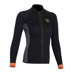 lot 12365 image: Wetsuit Top Jacket Women Men 3MM Neoprene Long Sleeve Dive Scuba Wet Suit Shirt, 2MM 1.5MM Warm Front Zipper Wetsuits Shirts Vest Surfing Swimming Suit in Cold Water Sports (L, 3MM Black Women)