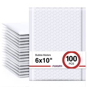 lot 13880 image: Fuxury Bubble Mailer 6x10 100 Pack White Bubble Mailers Usable Size 6x9 Self Seal Padded Mailing Envelopes Opaque Bubble Padded Mailer for Small Business Mailing Jewelry Makeup Small Items