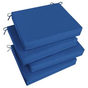 lot 13881 image: Basic Beyond Outdoor Chair Cushions Set of 4, Square Corner Outdoor Cushions for Patio Furniture, Water Resistant Patio Chair Cushions with 2 Ties, 18.5x16x3, Royal Blue